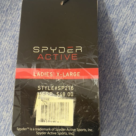 Spyder Active Shirt XL Heather Blue Cutout Back Reflective Pockets 4-way stretch - Picture 9 of 10